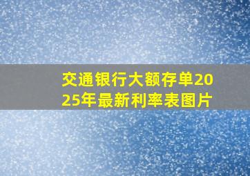 交通银行大额存单2025年最新利率表图片