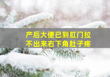 产后大便已到肛门拉不出来右下角肚子疼