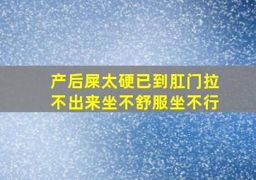 产后屎太硬已到肛门拉不出来坐不舒服坐不行