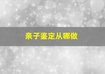 亲子鉴定从哪做