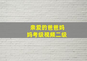 亲爱的爸爸妈妈考级视频二级