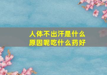 人体不出汗是什么原因呢吃什么药好