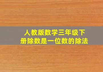 人教版数学三年级下册除数是一位数的除法