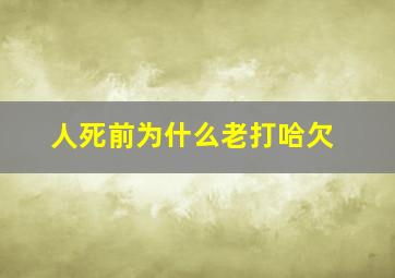 人死前为什么老打哈欠