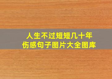 人生不过短短几十年伤感句子图片大全图库