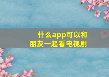 什么app可以和朋友一起看电视剧