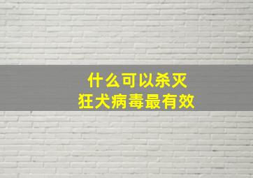 什么可以杀灭狂犬病毒最有效