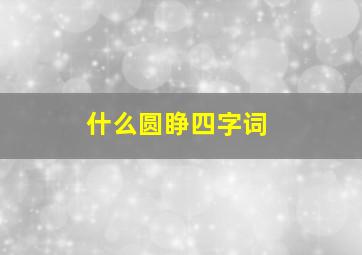 什么圆睁四字词