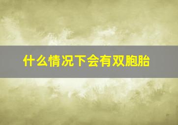 什么情况下会有双胞胎