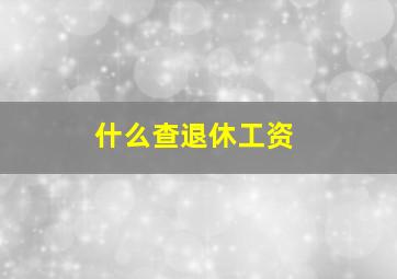 什么查退休工资