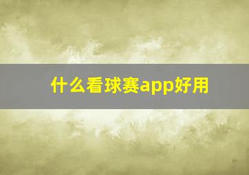 什么看球赛app好用