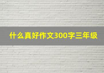 什么真好作文300字三年级