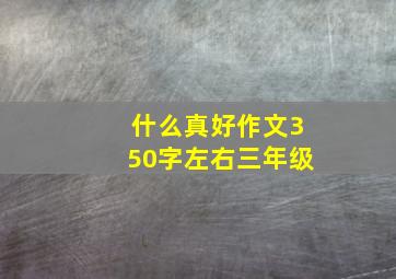 什么真好作文350字左右三年级