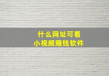 什么网址可看小视频赚钱软件