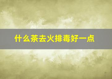 什么茶去火排毒好一点