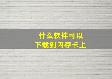 什么软件可以下载到内存卡上