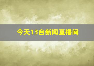 今天13台新闻直播间