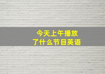 今天上午播放了什么节目英语