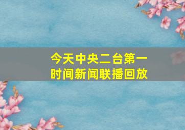 今天中央二台第一时间新闻联播回放