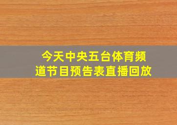 今天中央五台体育频道节目预告表直播回放