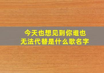 今天也想见到你谁也无法代替是什么歌名字