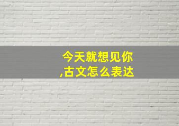 今天就想见你,古文怎么表达