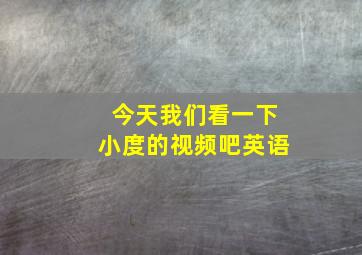 今天我们看一下小度的视频吧英语