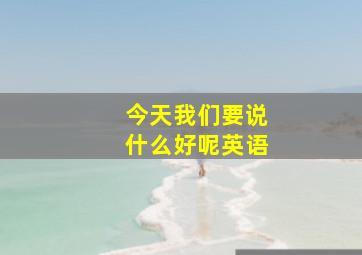 今天我们要说什么好呢英语