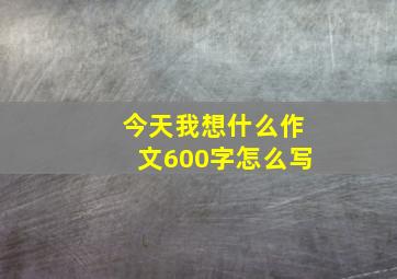 今天我想什么作文600字怎么写