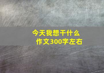 今天我想干什么作文300字左右