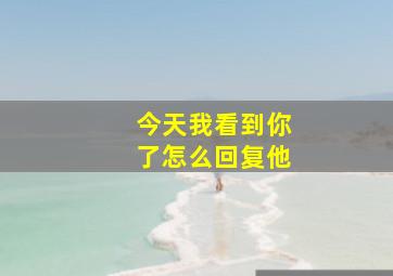 今天我看到你了怎么回复他