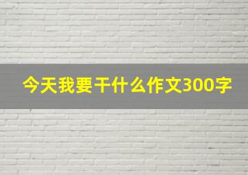 今天我要干什么作文300字