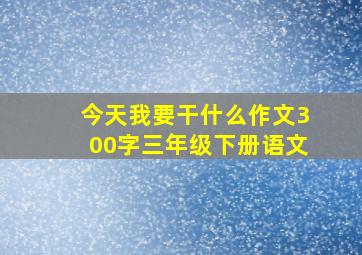 今天我要干什么作文300字三年级下册语文