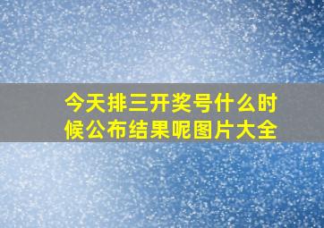 今天排三开奖号什么时候公布结果呢图片大全