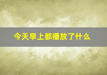 今天早上都播放了什么