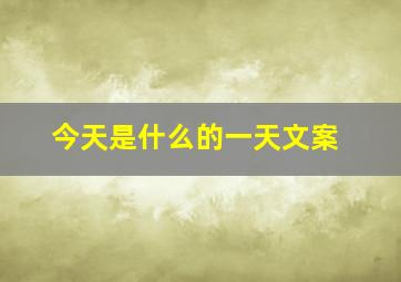 今天是什么的一天文案