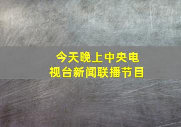 今天晚上中央电视台新闻联播节目