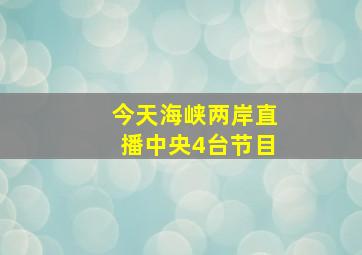 今天海峡两岸直播中央4台节目