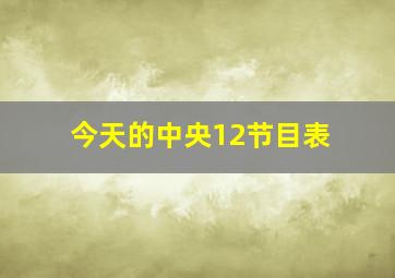 今天的中央12节目表