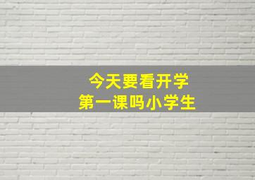 今天要看开学第一课吗小学生