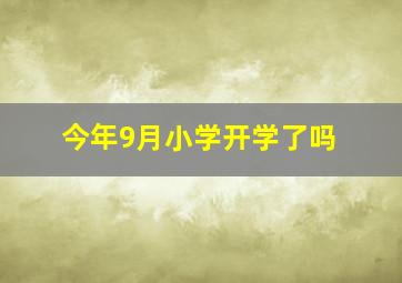 今年9月小学开学了吗