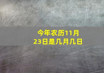 今年农历11月23日是几月几日