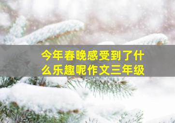 今年春晚感受到了什么乐趣呢作文三年级