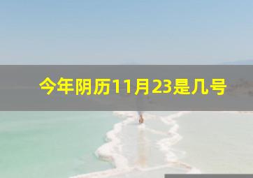 今年阴历11月23是几号