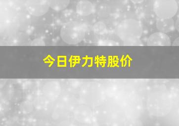 今日伊力特股价