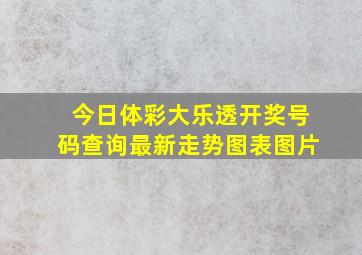 今日体彩大乐透开奖号码查询最新走势图表图片