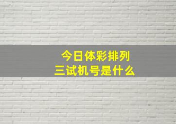 今日体彩排列三试机号是什么