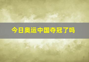 今日奥运中国夺冠了吗