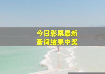 今日彩票最新查询结果中奖