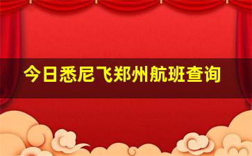 今日悉尼飞郑州航班查询